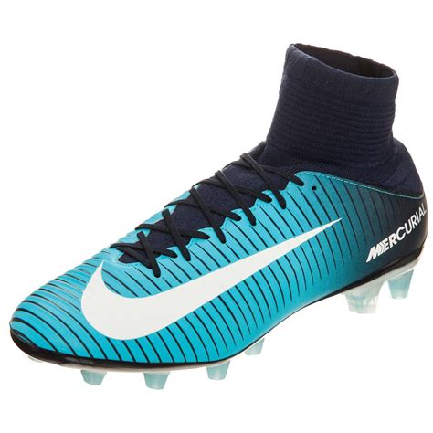 blue Nike mercurial football boots